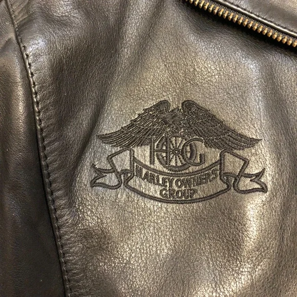 Vintage Women’s Fitted Harley Davidson Black Leather Biker Jacket Size 40/12 W - Picture 10 of 16